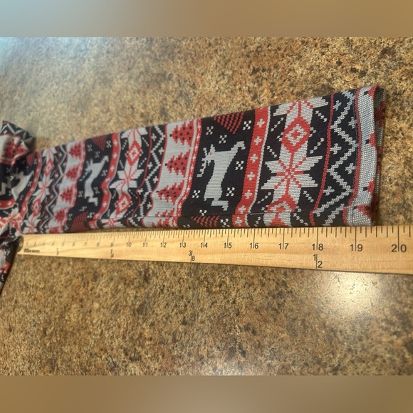 Nanamacs Holiday Bodysuit Size Large Black Red Gray Long Sleeve Henley Stretch - Picture 11 of 11